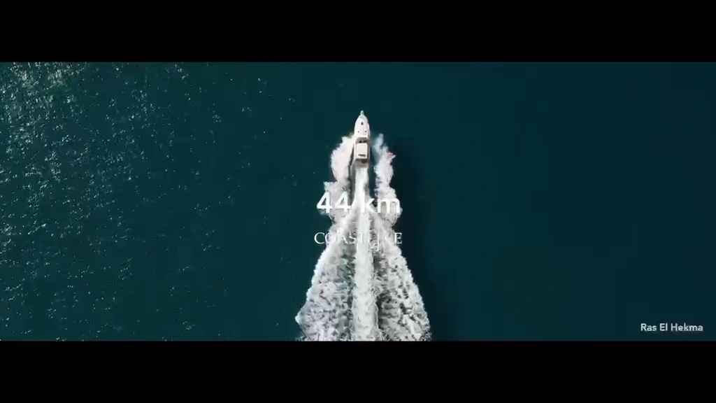 Complete frame showing 44 km coastline