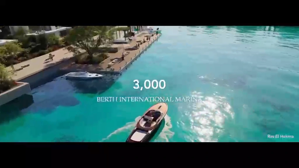 Complete frame showing 3,000 berth international marina